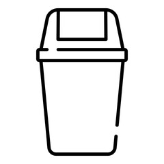 Trash can black line icon
