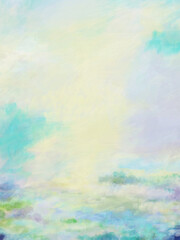 Impressionistic Colorful Cloudscape or Landscape - Art, Artwork, Digital Painting