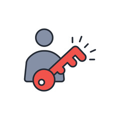 Permission icon. vector.Editable stroke.linear style sign for use web design,logo.Symbol illustration.