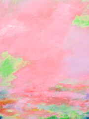 Impressionistic Colorful Cloudscape or Landscape - Art, Artwork, Digital Painting