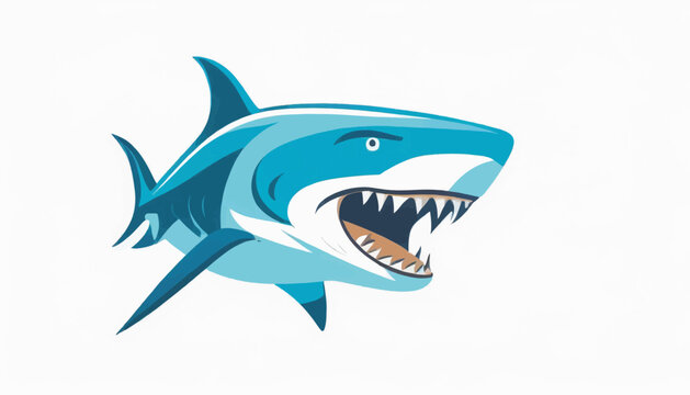 shark logo on a white background.