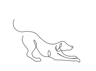 Dog Single Line Art Drawing