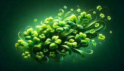 Saint Patricks Day background illustration with shamrocks