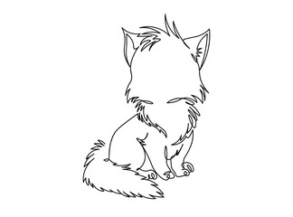 Cat Single Line Art Drawing