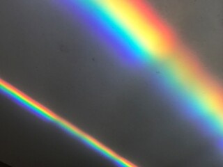 Descomposición del rayo de luz en los colores del arco iris