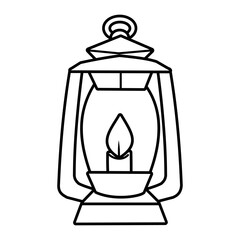 Lantern with candle in black and white 