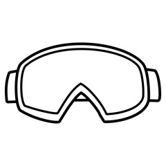Snowboarding mask vector in black and white