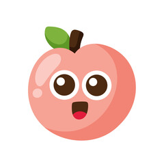peach fruit cartoon character icon.