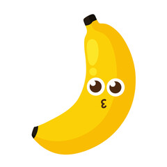 banana fruit cartoon character icon.