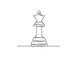 Chess Player Single Line Art Drawing