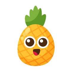 pineapple fruit cartoon character icon.