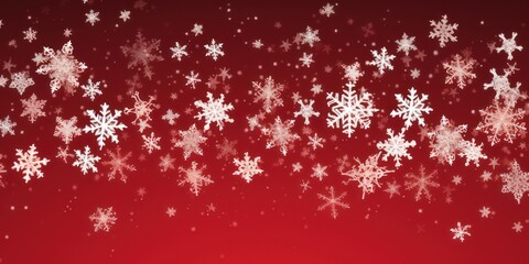 Obraz na płótnie Canvas Red christmas card with white snowflakes vector illustration 