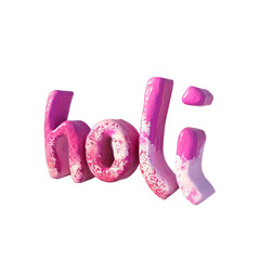 Holi 3D render text png on transparent background.
