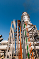 system of tubes and pipes in a fossil fuel thermoelectric plant