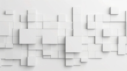 Abstract White Cube Boxes Background with Random Shifts