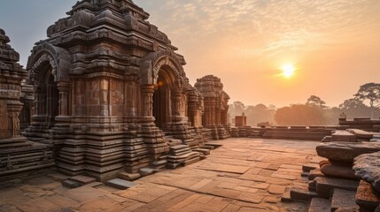Konark Sun Temple: A Marvel of Ancient Indian Architecture at Sunrise - obrazy, fototapety, plakaty