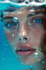 portrait of a woman submerged in water