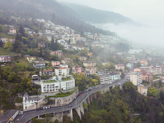 Locarno, located at the southern foot of the Swiss Alps. Switzerland, Europe.