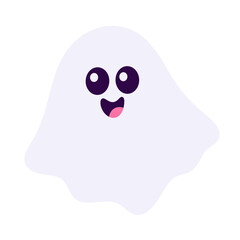 Cute ghost cartoon icon.