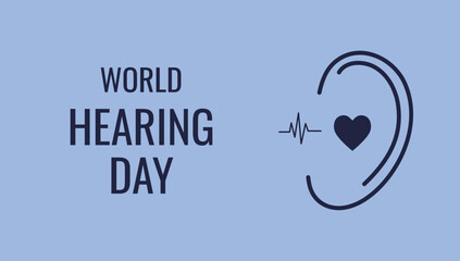  World Hearing Day concept. Poster, card, banner and background. Vector illustration.