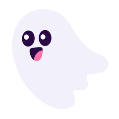 Cute ghost cartoon icon.