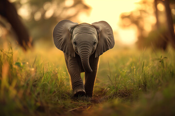 A Baby Elephant in the Wild