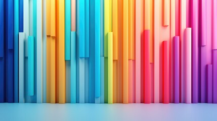 Colorful abstract background with many different colored bars. Generative AI. - obrazy, fototapety, plakaty