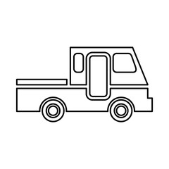 Black Car  Truck  Bus Icon Vector Lines art