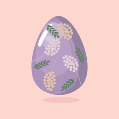 Beautiful Easter egg on pink background