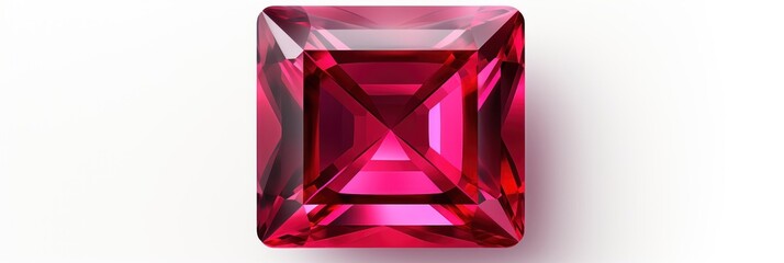 Ruby square isolated on white background 