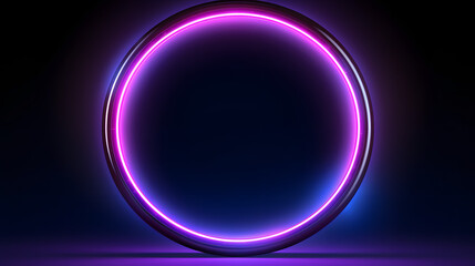 Fototapeta premium Abstract glowing color neon portal with dark background