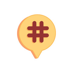 Obraz premium Speech bubble with hashtag on white background