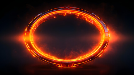 abstract fiery portal with dark background