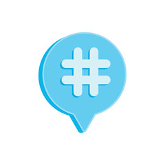 Obraz premium Speech bubble with hashtag on white background