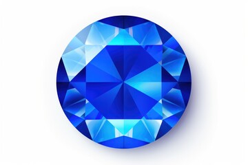 Sapphire round circle isolated on white background 