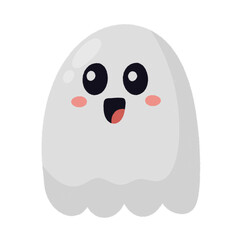 Cute ghost cartoon icon.