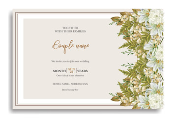 wedding invitation templates with white flowers