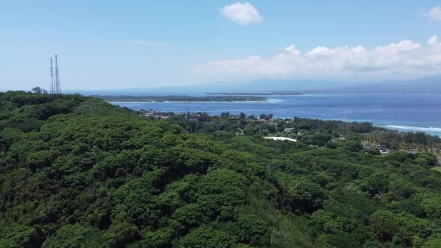 Aerial Gili Trawangan Island Lombok Indonesia