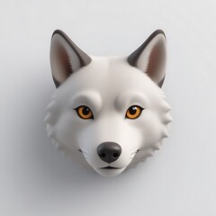 Wolf 3D sticker vector Emoji icon illustration, funny little animals, wolf on a white background