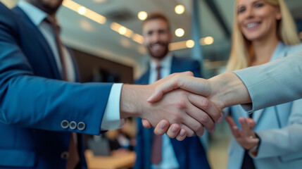 Group of Business People Shaking Hands. Successful business transaction