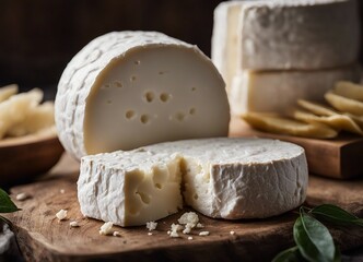 Cheese collection, French soft cheese brie or camembert made from cow milk close up