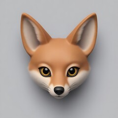 Jackal 3D sticker vector Emoji icon illustration, funny little animals, jackal on a white background