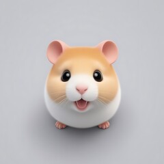 Hamster 3D sticker vector Emoji icon illustration, funny little animals, hamster on a white background