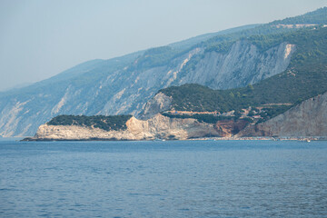 Panoramic view of coastline of Lefkada, Greece
