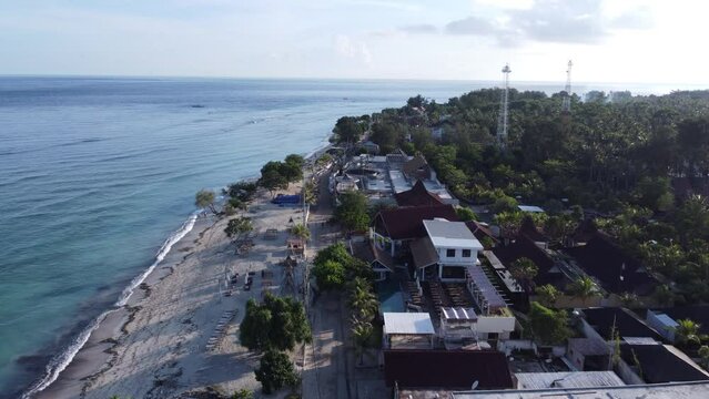 Aerial Gili Trawangan Island Lombok Indonesia