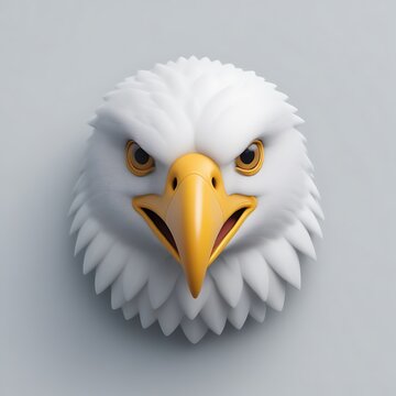 Eagle 3D sticker vector Emoji icon illustration, funny little animals, eagle on a white background