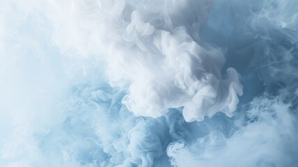Obraz premium Wisps of blue smoke intertwine gracefully on a stark white backdrop