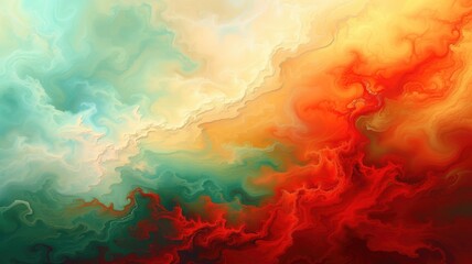 Fototapeta premium A vivid abstract blend of warm and cool colors