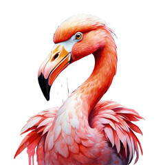 Fototapeta premium Flamingo Watercolor Painting,animal, wildlife, colorful , vibrant, home decor, wall art, art print, digital art,Illustration Isolated on Transparent Background