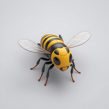 Bee 3D sticker vector Emoji icon illustration, funny little animals, bee on a white background
